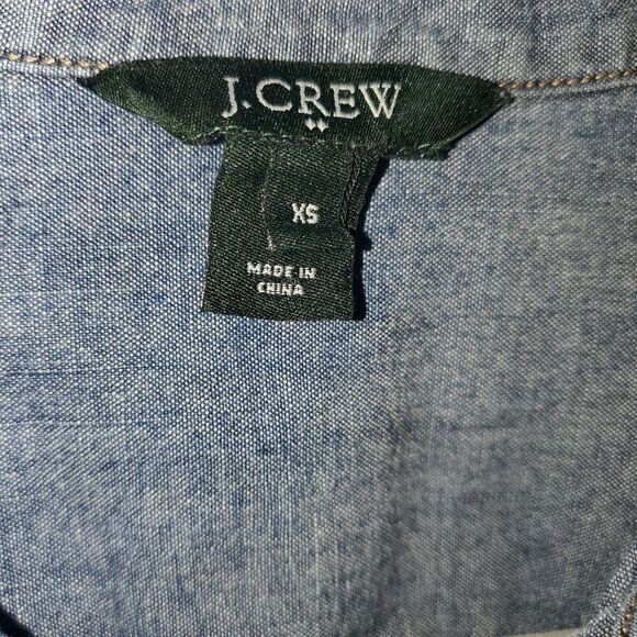 J. CREW CHAMBRAY DENIM DRESS 2 WAY SLEEVES SIZE XS - Picture 8 of 8